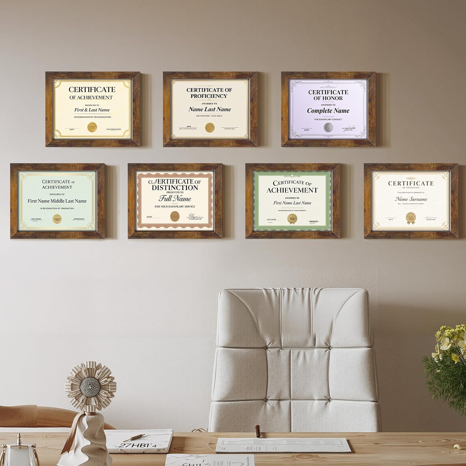 Certifications wall at Alignocare Dental Clinic and Orthodontic Center- Dr Nikhita Poojary